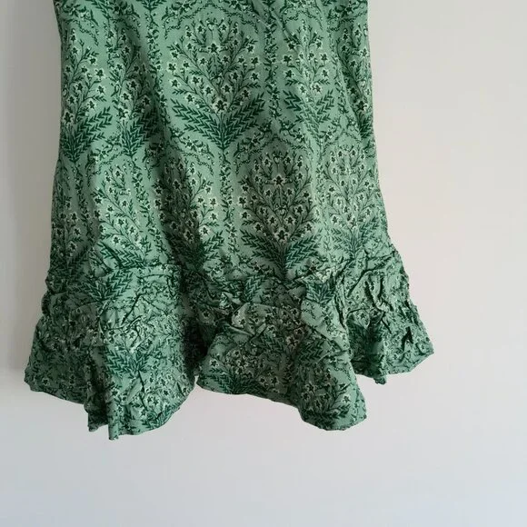 agua bendita jardin floral mini dress | off-shoulder, ruffled - green - Picture 6 of 12